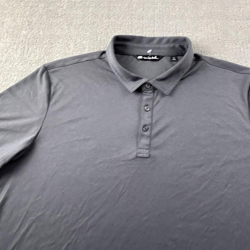 Travis Mathew Polo Shirt Adult 2XL XXL Gray Short Sleeve Golf Golfing Casual Men - Picture 3 of 15